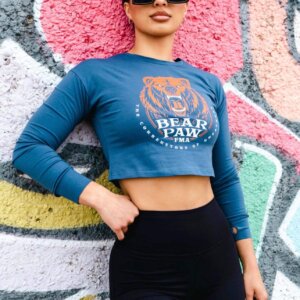 BearPaw LONG SLEEVE CROP TOP BLUE