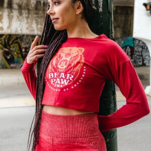 BearPaw LONG SLEEVE CROP TOP RED
