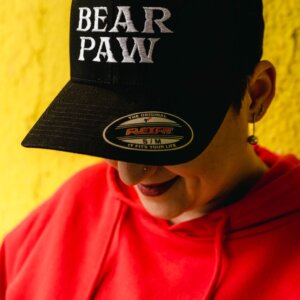 Bear Paw Original  Flat Brim Baseball Hat (Small/Medium, Large/XL))