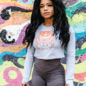 BearPaw LONG SLEEVE CROP TOP GRAY